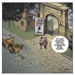 Food stamps shredded at Great Gatsby party by Michael de Adder, CagleCartoons.com