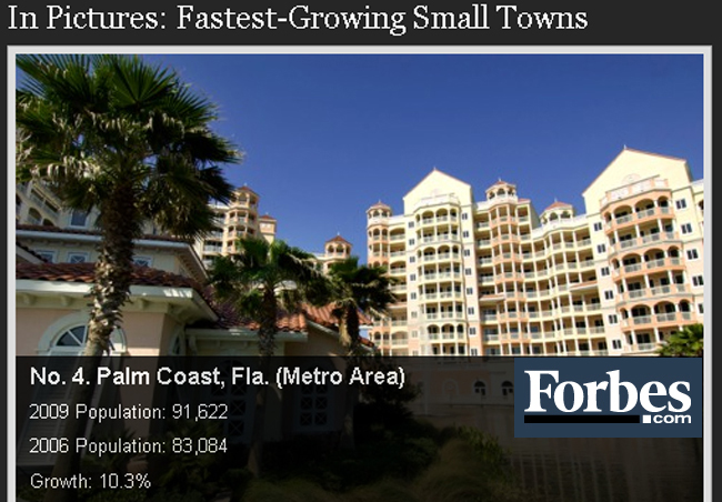 palm coast fastest growing city according to forbes inaccurate