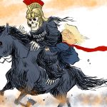 Trump Clinging to Forever War Skeleton (Jeff Koterba)