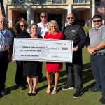 Left to Right: Flagler County Fire Chief Michael Tucker, FF/PM Tracy Farmer, Fire Marshal Jerry Smith, Nicole O'Neill (Hammock), Lacy Martin (9/11), Adam Dennison (Hammock), FF/PM Christopher Ellis