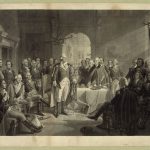 Gen. George Washington, center, ordered smallpox inoculations for his soldiers, saying there was ‘no possible way of saving the lives of most of those who had not had it, but by introducing innoculation generally.’ Ritchie, Alexander Hay, engraver; Library of Congress Prints and Photographs Division