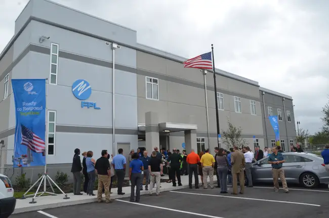 The new FPL service center near Florida Hospital Flagler can withstand Category 5 hurricane winds. (c FlaglerLive)