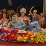 The “Festivities” scene featured LGBTQ+ activist DJ Barbara Butch, famous French drag queens, as well as singer Philippe Katerine as Dionysos.