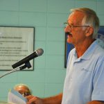 Frank Gromling addressing the Flagler Beach City Commission in 2011. (© FlaglerLive)