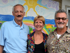 Frank Gromling, left, Carol Fisher and Joseph Pozzuoli. (© FlaglerLive)