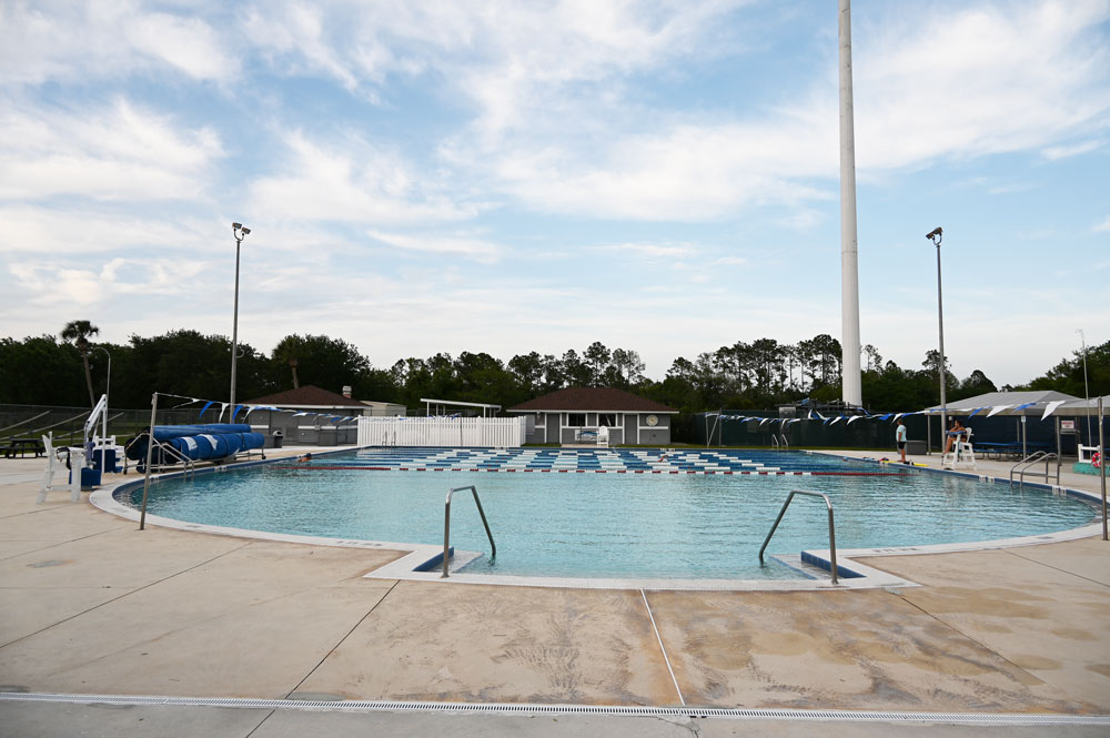 Palm Coast's Frieda Zamba pool, also known as the city's Aquatics Center. (© FlaglerLive)