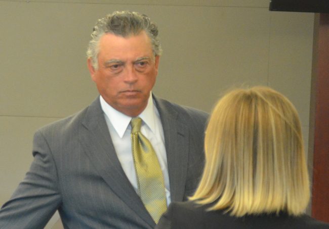 Florence Fruehan after his plea and sentencing in court this afternoon, as he was getting ready to meet with a probation officer. (c FlaglerLive)