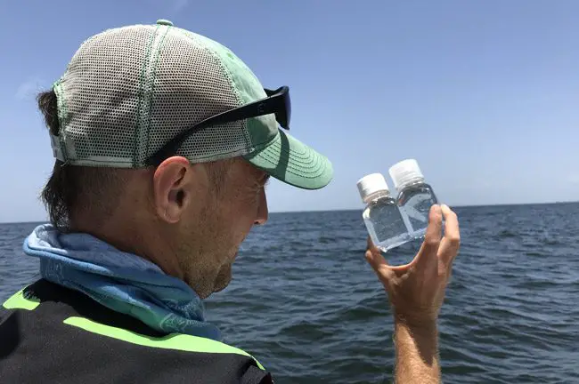 FWC’s harmful algal bloom research group during last year's red tide event response, monitoring Gulf waters 30 miles offshore in southwest Florida. (FWC)