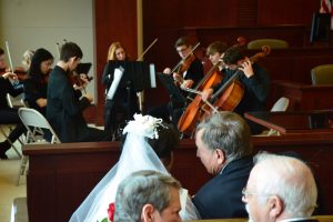 The Flagler Youth Orchestra's octet filled the courtroom with music. (© FlaglerLive)