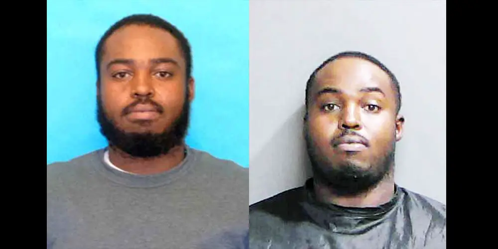 Gaines Smith in his state Department of Corrections photo, left, from a 2019 conviction, and in his booking today at the Flagler County jail. 