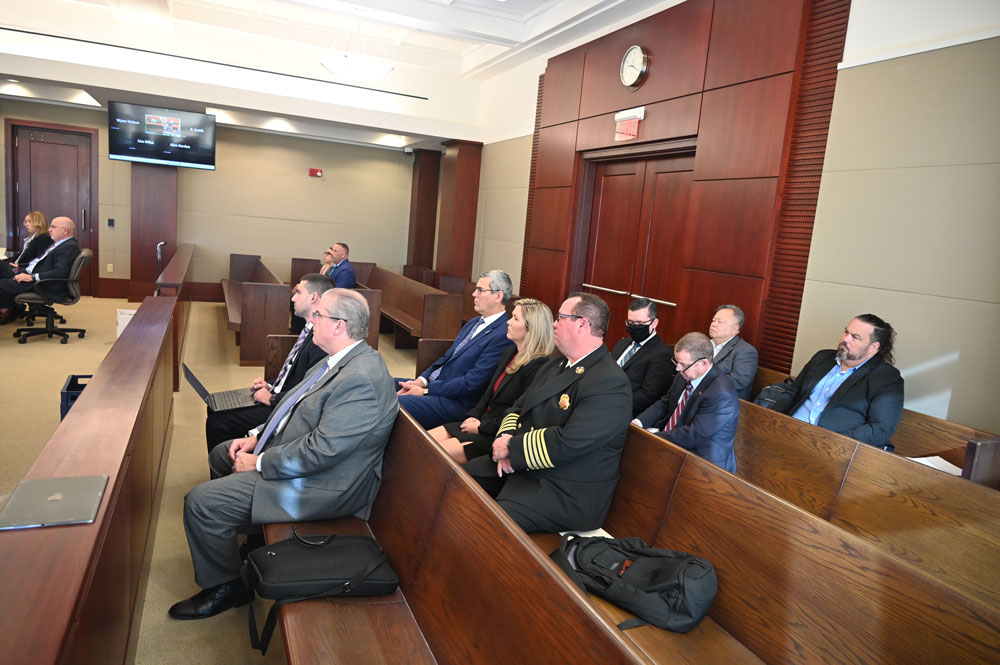 The gallery was an annex of City Hall this morning. (© FlaglerLive)