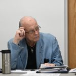 Gary Inks at a Marineland Town Commission meeting in December. (© FlaglerLive)