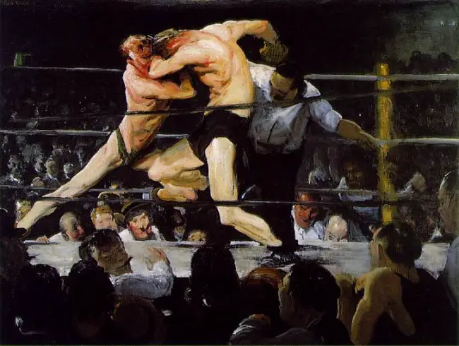 Something like that. (George Bellows's 'Stag At Sharkey's' (1909), at the Cleveland Museum) 