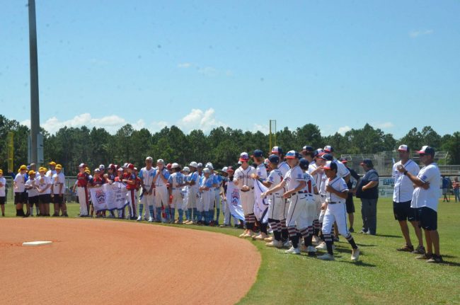 Getting ready for opening ceremonies. (© FlaglerLive)