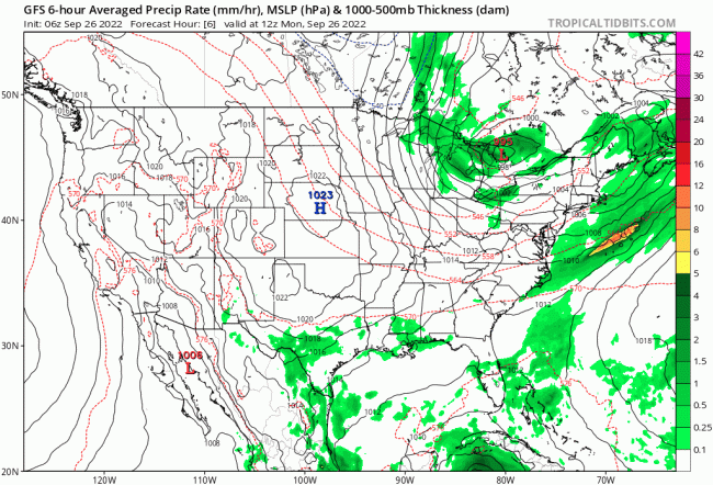 Click on the image to see the storm's path over the next few days. Note the way the storm's rain bands extend well into Flagler, and how the storm slows down, offshore, for a time, causing persistent rain that has Flagler officials worried about local flooding. (Tropical Tidbits)