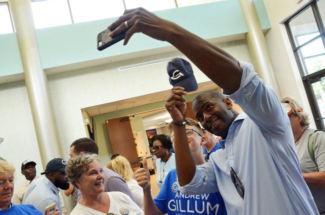 Andrew Gillum in Palm Coast  last month. (© FlaglerLive)