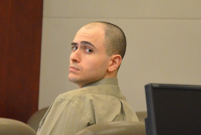 Giuseppe Verdone Jr. this morning as jury selection in his trial got under way. (© FlaglerLive)