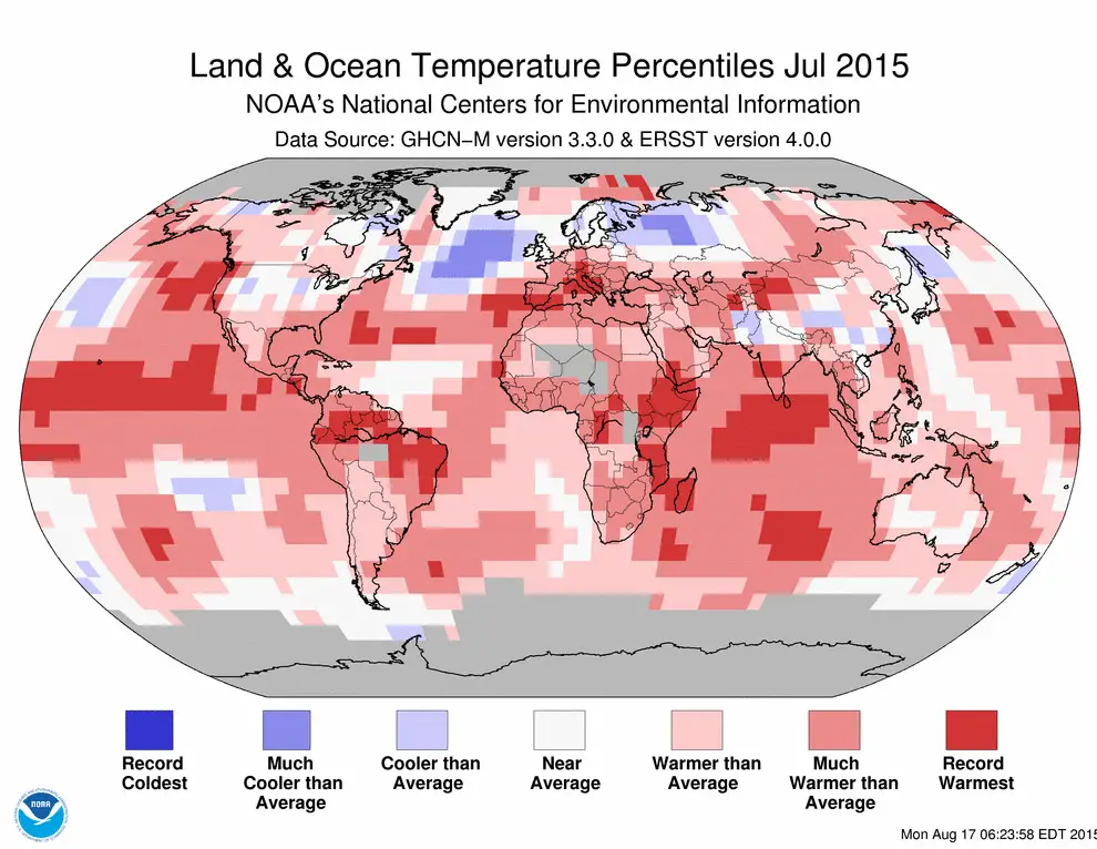 global warming warmest year on record