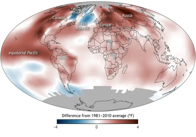 global warming world map history 1980-2015