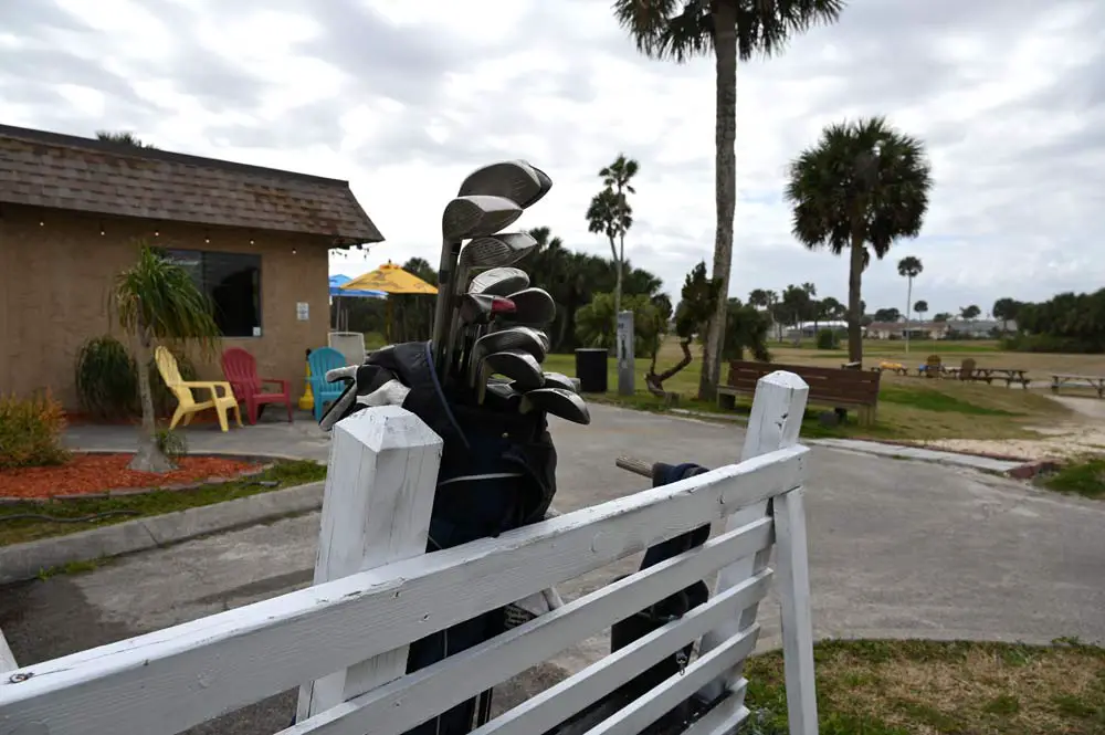 It's been stormy, but Ocean Palms golf course has continued to operate through its legal disputes with Flagler Beach government. A settlement was signed today. (© FlaglerLive)