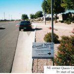 The sign that started it all, in Gilbert, Arizona, leading to a 2015 Supreme Court decision that found unconstitutional any attempt by local governments to regulate the content of signs. The image is taken from a brief filed with the court.