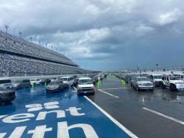 Bulldogs line up after an afternoon storm. (Flagler schools)