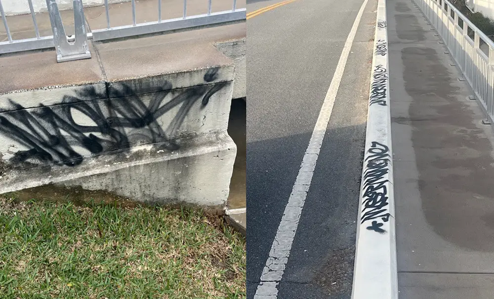 Some of the graffiti on bridges in Palm Coast's C-Section. (Palm Coast)