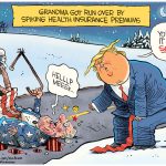 Grandma Got Run Over By Health Care Premiums by Rick McKee, CagleCartoons.com