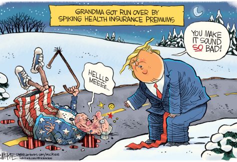 Grandma Got Run Over By Health Care Premiums by Rick McKee, CagleCartoons.com