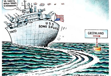 Trump Greenland u-turn by Dave Granlund, PoliticalCartoons.com