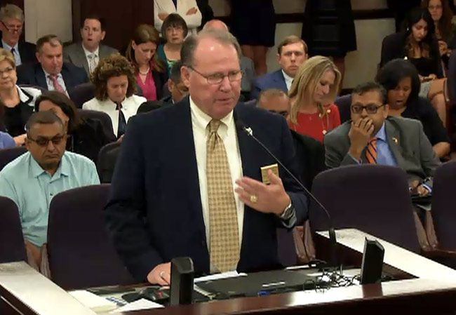 Flagler County Commission Chairman Greg Hansen made the county's case before the  Senate Regulated Industries Committee this afternoon. It did not work. 