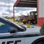 A sheriff's deputy watches as the grenade is detonated in a controlled fashion. (FCSO)