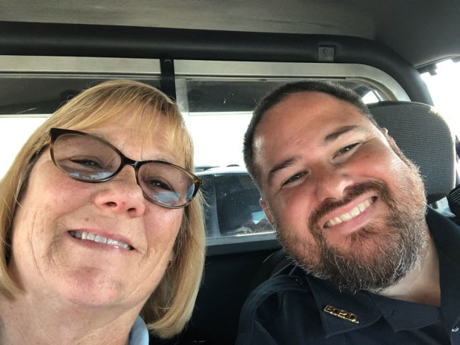 Sgt. Guida with Mayor Catherine Robinson. (Bunnell)