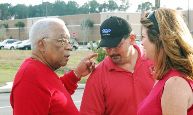 Jim Guines, left, Andy Dance and Colleen Conklin in a 2011 picture. (© FlaglerLive)