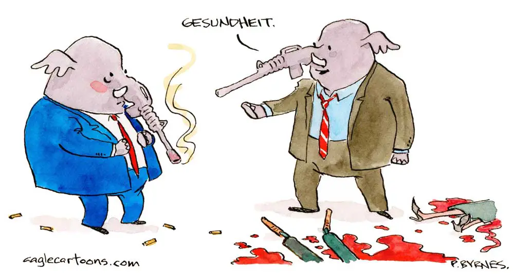 Gun Gesundheit by Pat Byrnes, PoliticalCartoons.com 