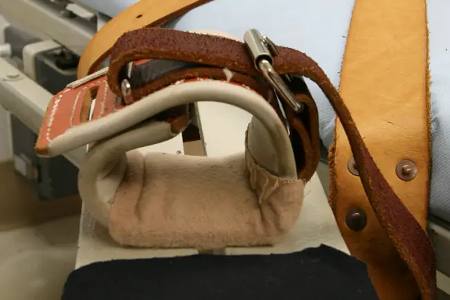 The condemned's arm is slung through it and strapped for the lethal injection cocktail. (Florida Prisons)