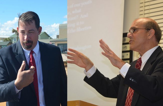 County Administrator Craig Coffey, left, and County Attorney Al Hadeed. (c FlaglerLive)