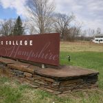 Hampshire College’s campus entrance on April 16, 2026, a few days after the school announced it is closing.