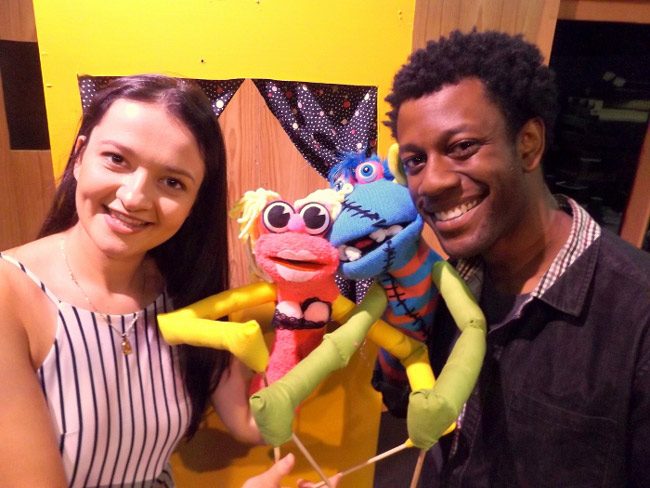 Jessica, played by Agata Sokolska, and Jason, played by Brent Jordon, find more than they bargained for in a Christian puppet ministry in “Hand to God.” City Repertory Theatre will stage the dark comedy May 3-12 at its venue in Palm Coast’s City Market Place. See below. (© FlaglerLive)