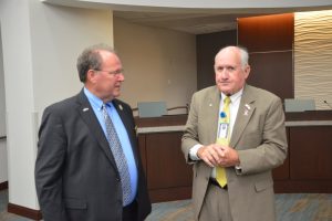 Flagler Commissioners Greg Hansen, left, and Dave Sullivan. (© FlaglerLive)