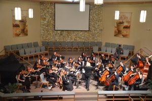 The Harmony Chamber Orchestra at its early February performance at Palm Coast's United Methodist Church. Click on the image for larger view. (© FlaglerLive)