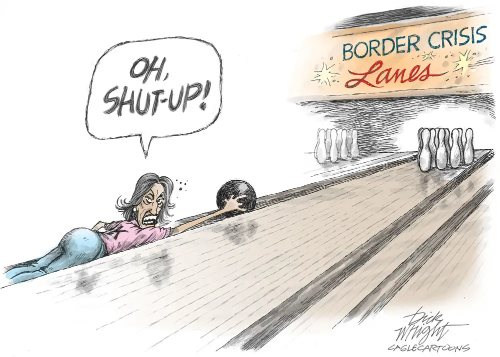 kamala harris bowling border crisis