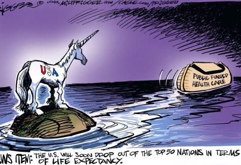 U.S. Healthcare by Milt Priggee, Oak Harbor, Washington.