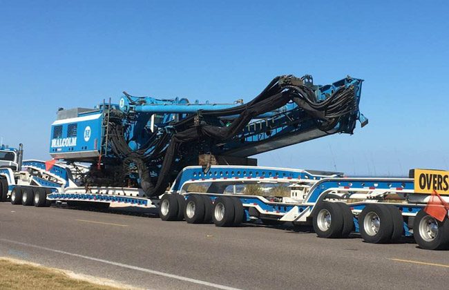 Flagler Beach Commissioner Rick Belhumeur took this shot Tuesday of heavy machinery wheeling into town to start construction on State Road A1A. 