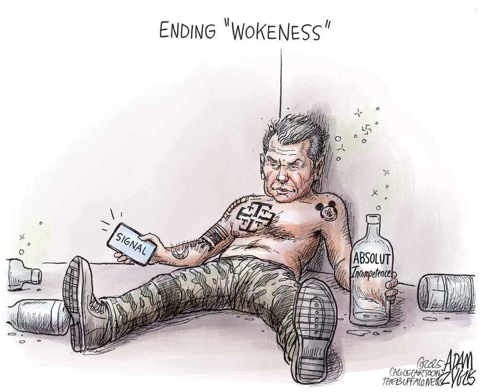 Pete Hegseth Incompetence by Adam Zyglis, The Buffalo News