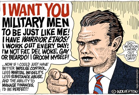 Hegseth Preaches Warrior Ethos by Monte Wolverton, Battle Ground, Washington.