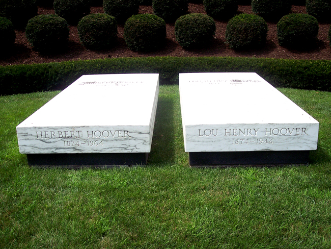 It's no Hooverville: Herbert Hoover's grave alongside his wife's, in West Branch, Iowa. (Steve Cornelius)