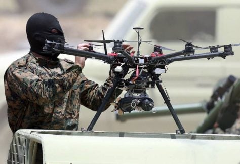 A Hezbollah drone drill. (Wikimedia Commons)