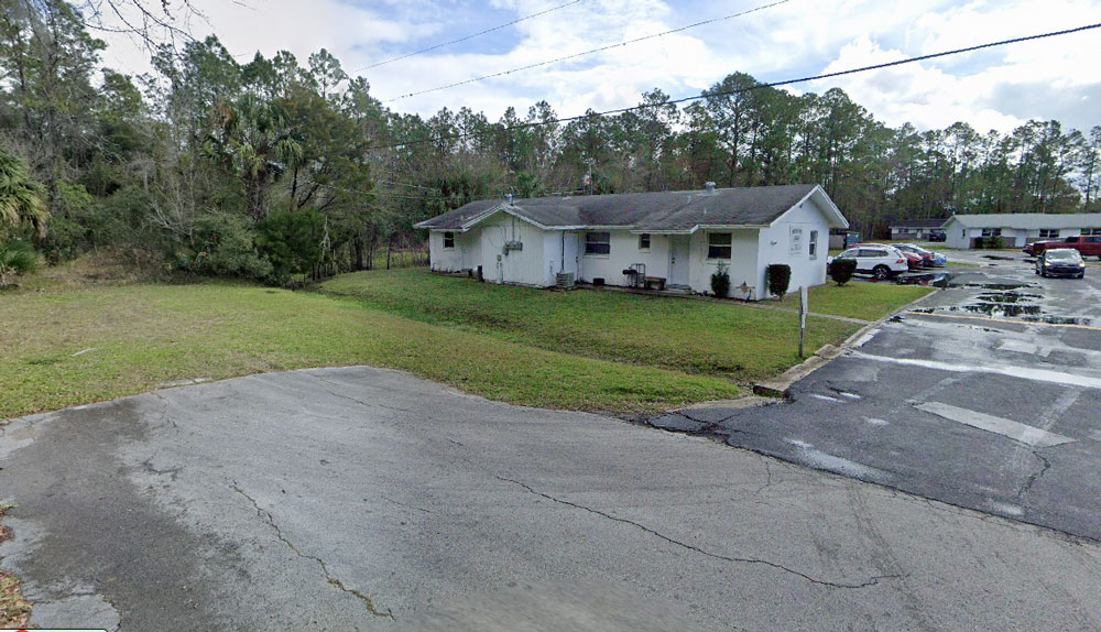 The eastern end of Hibiscus Avenue in Bunnell, near an apartment complex and the land where a planned concrete batch plant will be built.