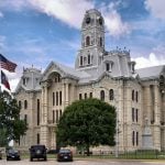 The Hill County Courthouse in Texas, where the County Commission rescinded a moratorium on data center development. (Wikimedia Commons)